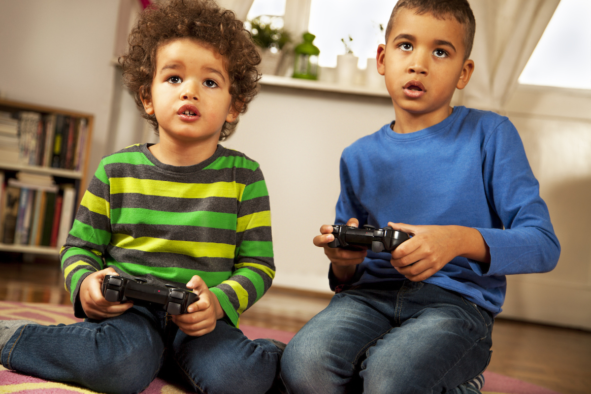 Kids Playing Video Game