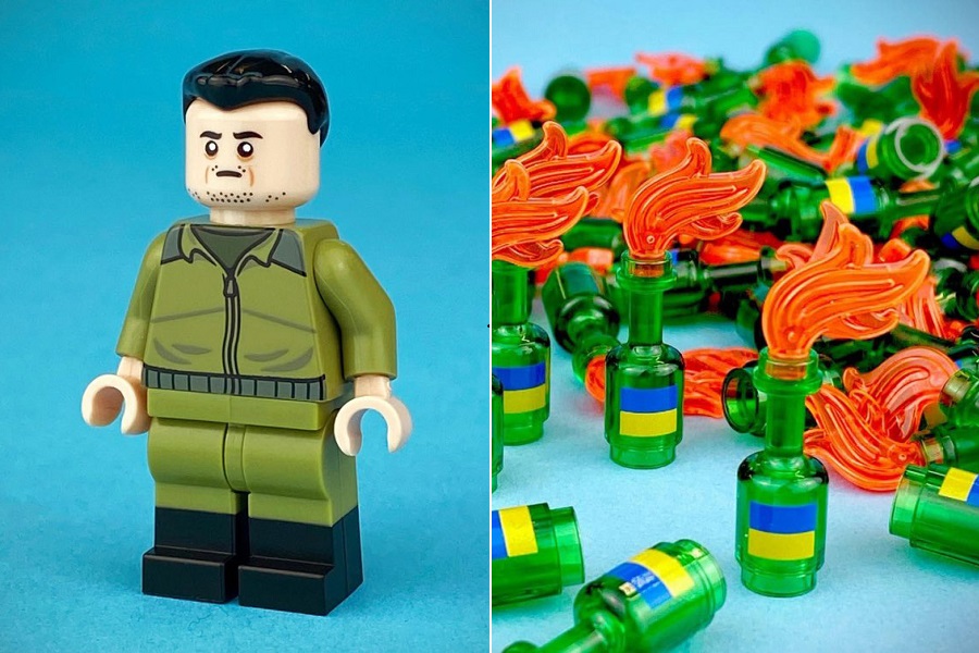 H LEGO στηρίζει την Ουκρανία με φιγούρες Ζελένσκι και μίνι-μολότοφ