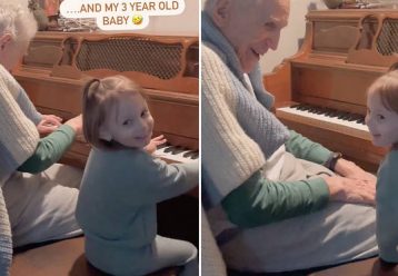 Το πιο γλυκό κονσέρτο: Παππούς 100 ετών παίζει πιάνo με την 3χρονη δισεγγονούλα του (vid)
